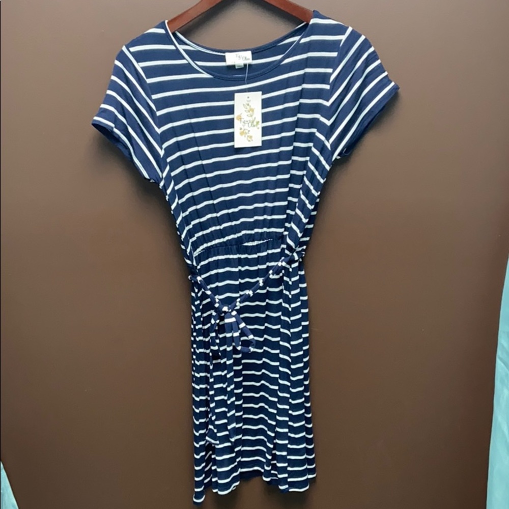 NWT Navy and white striped dress